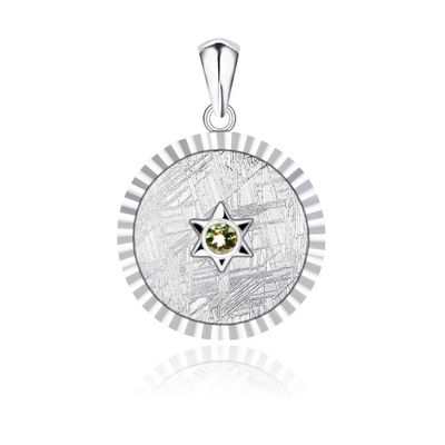 925 Sterling Silver Muonionalusta Meteorite Pendant From Sweden Fashionable