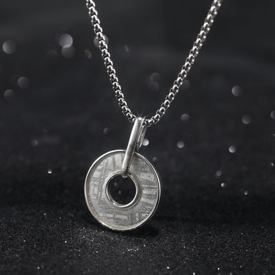 Genuine Iron Meteorite 925 Sterling Silver Pendant Necklace