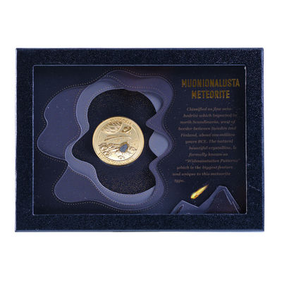 Rectangle Meteorite Display Box Coin Inlay Leather Glass Box For Collectible