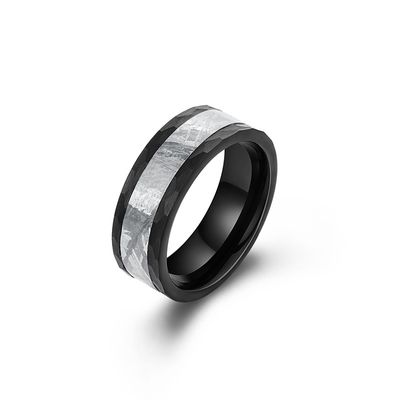 Tungsten Meteorite Ring Mens Wedding Band Unique Statement ring handmade jewelry