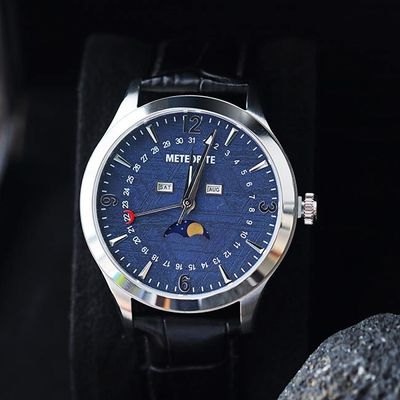 Business Style Meteorite Watches 35mm Stainless Steel Miyota Quartz Movement  Watches