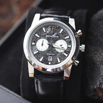 Sport Style Mens Meteorite Watch 30mm Meteorite Dial Gun Plated Sapphire Crystal