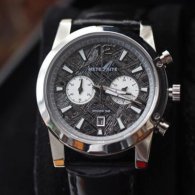 Sport Style Mens Meteorite Watch 30mm Meteorite Dial Gun Plated Sapphire Crystal