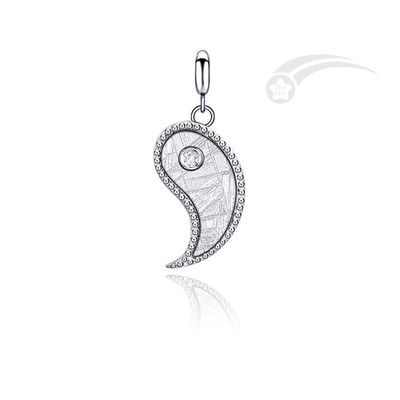 925 Sterling Silver Tai Chi Meteorite 2 in 1 Pendant 13*20 mm Jewelry