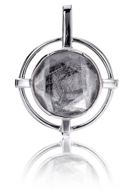 Interstellar Meteorite 925 Sterling Silver Pendant 15mm Round