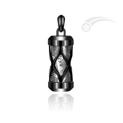 Columnar Meteorite  Stainless Steel Jewelry Pendant Openable Bale Tube Shape