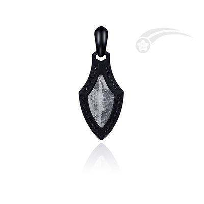 Shield Shape Meteorite Stainless Steel Pendant Ladies Pendant With CZ Stone