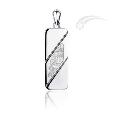 Rhombus Stainless Steel Muonionalusta Meteorite Pendant Polished