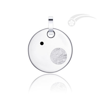 Cosmos Mens Meteorite Pendant  Stainless Steel Jewelry Pendant Round Unisex