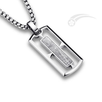 Hollowed Rectangle Meteorite Stainless Steel Pendant Unisex Fashion Jewelry