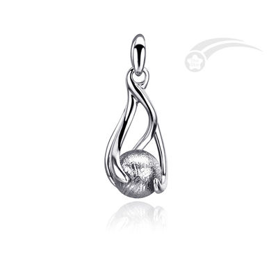 8mm Sphere Meteorite 925 Sterling Silver Pendant Elegant