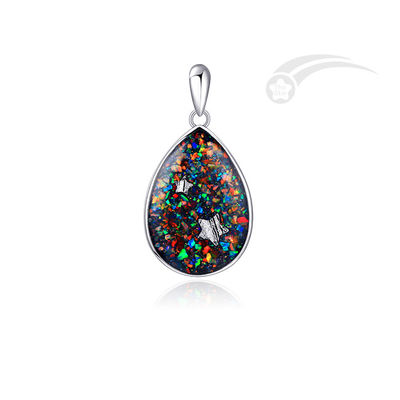 18*25mm Tear Drop Jewels Galaxy Pendant Silver Collection Jewelry