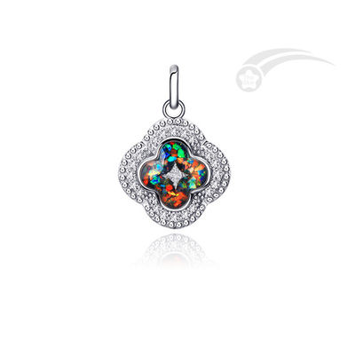 Galaxy Collection Clover Shape Pendant 925 Silver Pendant  15mm Size