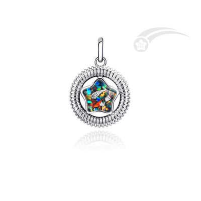 Distinct Meteorite Galaxy 925 Silver Star Shape Pendant 18-20mm Size