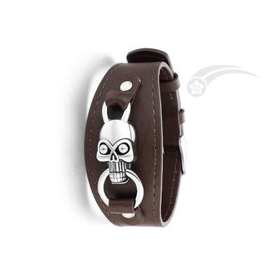 Meteorite Genuine Leather Bracelet Stainless Steel Adjustable Size Length 19-22cm