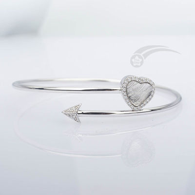 Muonionalusta Meteorite Bangle Heart Cupid'S Arrow Bracelet 58mm Diameter