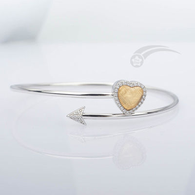 Muonionalusta Meteorite Bangle Heart Cupid'S Arrow Bracelet 58mm Diameter