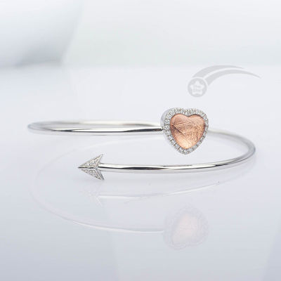 Muonionalusta Meteorite Bangle Heart Cupid'S Arrow Bracelet 58mm Diameter