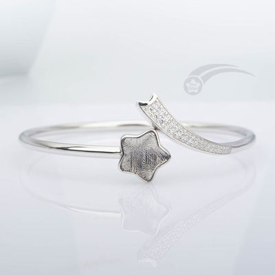 Stylish 925 Sterling Silver Meteorite Bracelet Female Shooting Star Bangle 12 Mm