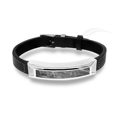 Genuine Leather Men'S Meteorite Bracelet Adjustable Unisex Comfortable