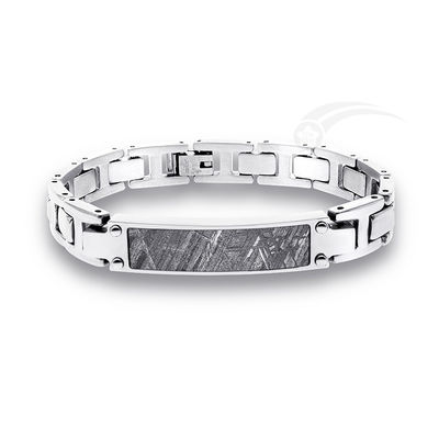 Stylish Mens Meteorite Bracelet 18.5cm Stainless Steel Watch Band
