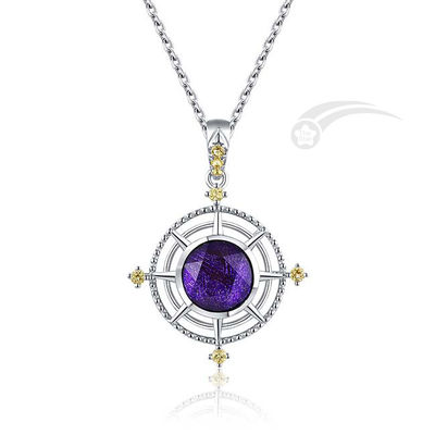 Wheel Of Life Meteorite 925 Sterling Silver Pendant 8mm Star