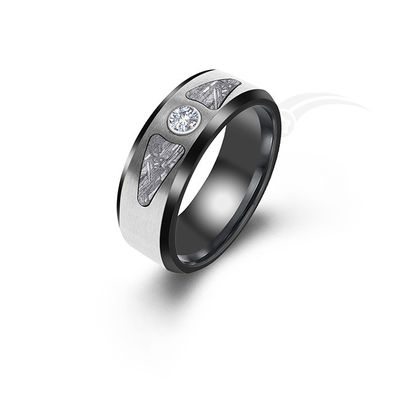 Exquisite Beautiful Grey Meteorite Wedding Bands For Men Women