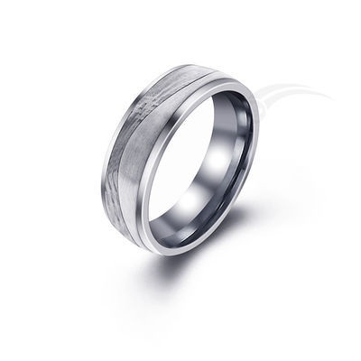 Round Unique Modern Wedding Bands Ring Engraved With Ribbon Like