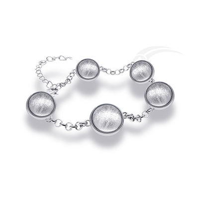 Exquisite Meteorite 925 Sterling Silver Ball Bracelet Handmade Meteorites Jewelry