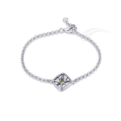 WidmanstäTtens Pattern Meteorite 925 Sterling Silver Bracelet Women Beautiful