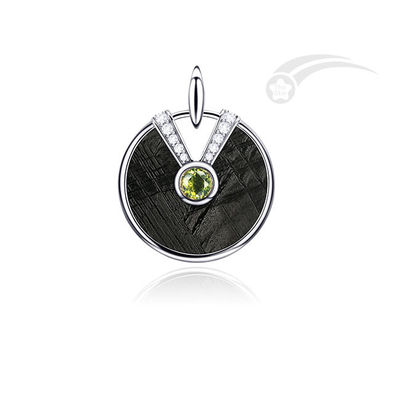 Lady Meteorite 925 Sterling Silver Love Lock Pendant With Natural Moldavite
