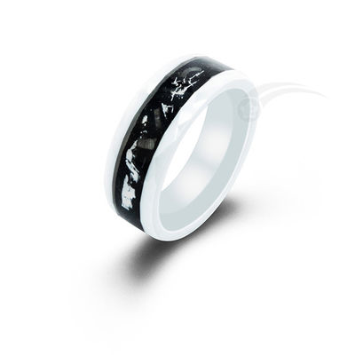 Personalized Engraved Meteorite Wedding Band Modern Meteorite Couple Rings
