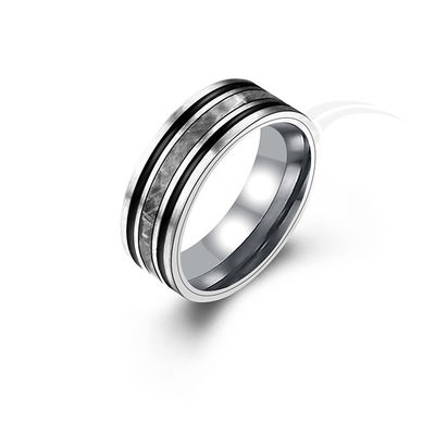 High Durability Tungsten Meteorite Ring Contemporary And Concise Style