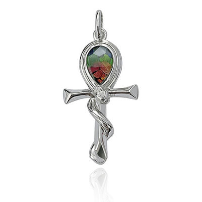 6*9 Tear Drop Iron Meteorite 925 Sterling Silver Cross Pendant  Handmade