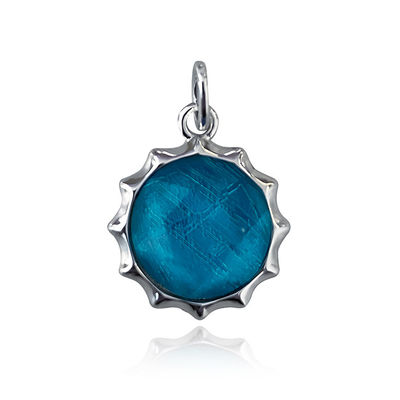 Wave Edge Exquisite Iron Meteorite Jewelry Sterling Silver Cosmic Pendant