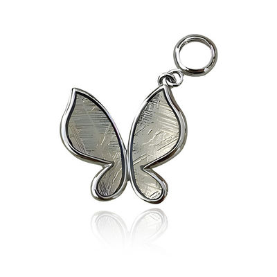 Fashion Butterfly Iron Meteorite Pendant In 925 Sterling Silver 15mm