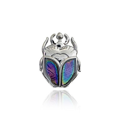 Mesmeric Beetle Meteorite Jewelry Pendant In 925 Sterling Silver Cosmic Charm Pendant