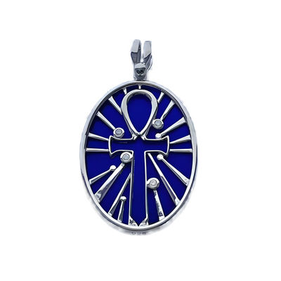 Roral Blue Cosmic Timeless Iron Meteorite Pendant Handmade 18*25mm