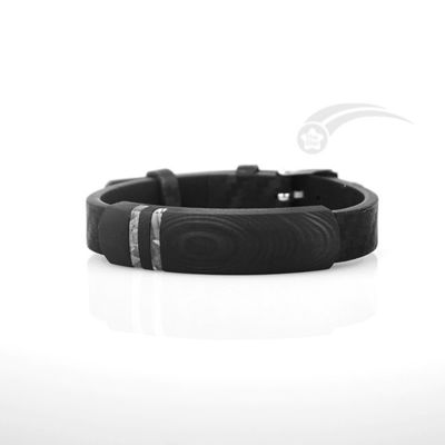 Contemporary Carbon Fiber Meteorite Bracelet Mens Leather Bangle Matte Finish