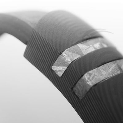 Contemporary Carbon Fiber Meteorite Bracelet Mens Leather Bangle Matte Finish