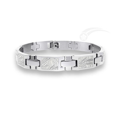Men Style Meteorite Stainless Steel Jewelry High Durability with Natural Meteorite
