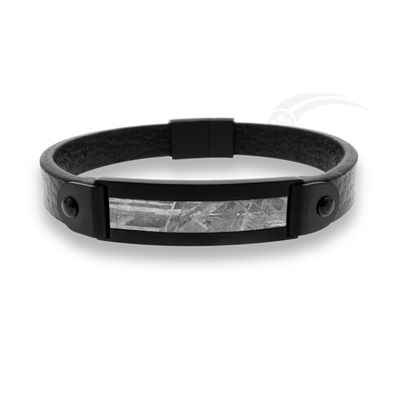 Galactic Meteorite Stainless Steel Leather Bracelet Contemporary Design