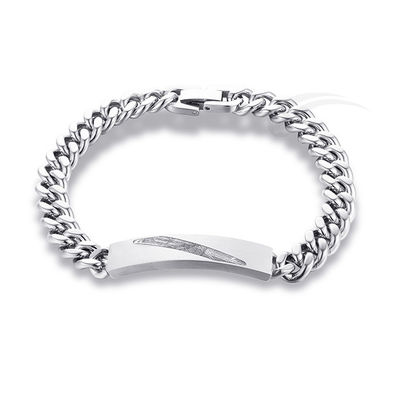 Natural Patterns Meteorite Stainless Steel Jewelry Bracelet Rhomboid Polished Finish